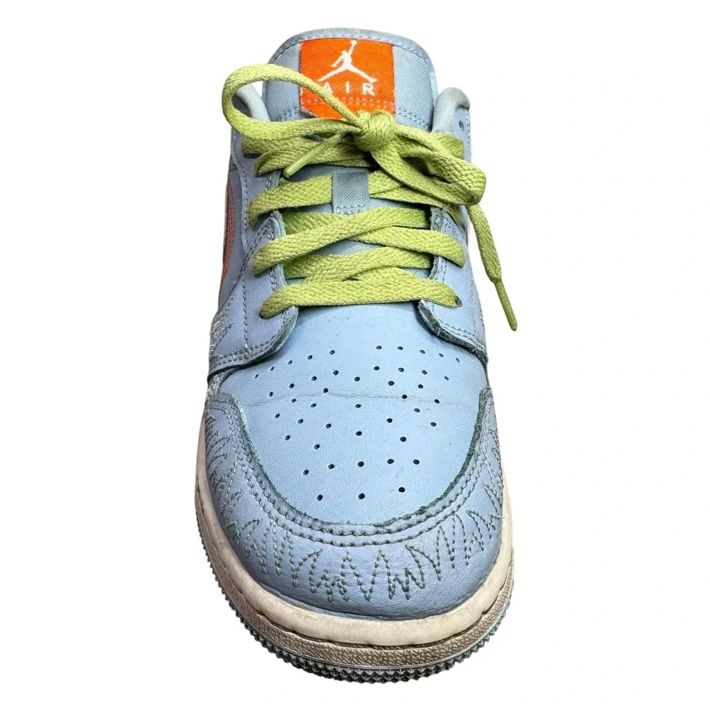 Nike Air Jordan 1 Low SE Youth 6.5Y Light‎ Blue Lime Sneakers DO8227-400